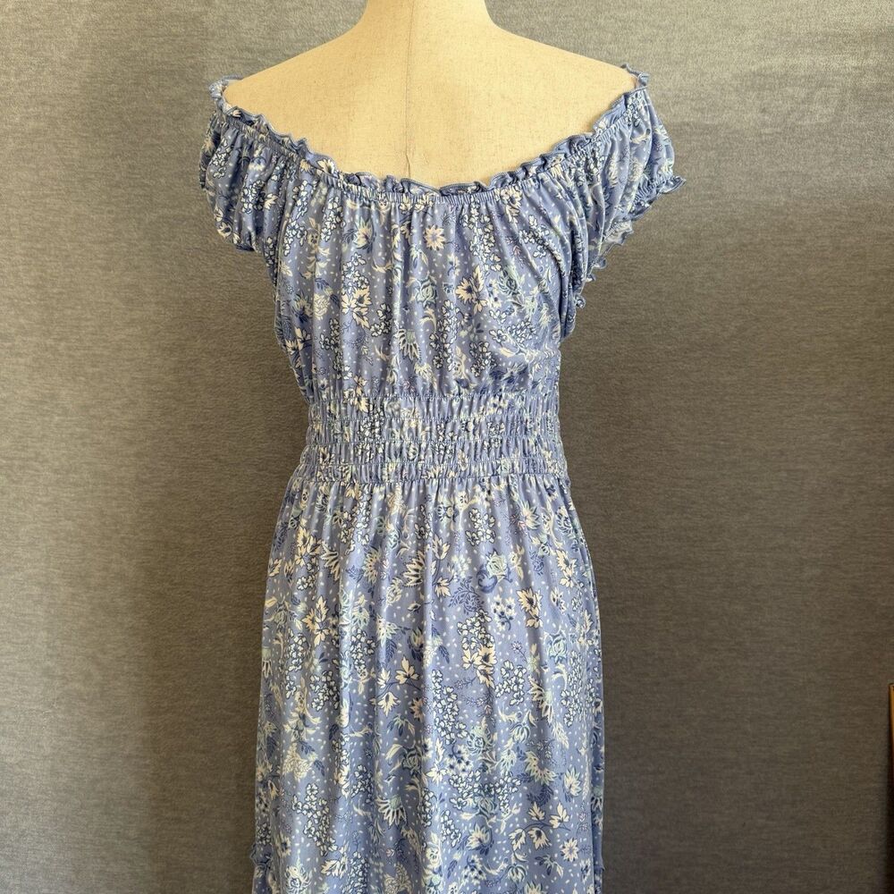 Lucky Brand Floral Tiered Dress XXL Boho Cottagecore Smocked Garden Party Dainty - Picture 5 of 10